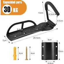 Soporte de Pared de Bicicleta, 4PCS Soportes para Bicicletas Montados en la Pared con Protector Bandeja de Neumáticos, Soporte de Almacenamiento de Bicicletas Indoor para Colgar Bicicletas - Multicolor - Ver 7