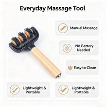 Wooden Roller Massager Manual Massage Legs Arms Back Body Massage Handheld Roller Massage Stick - Multicolor - View 4