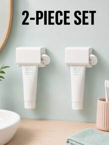 1/2pcs No-Drill ABS Wall-Mounted Toothpaste Squeezer, Adhesive Tube Roller With Rotating Handle For Toothpaste, Cleanser & Cosmetic Tubes, Bathroom Organizer, School Essentials And University Essentials For Dorms, Bathroom Decoration Accessories - Multiple Styles - View 12