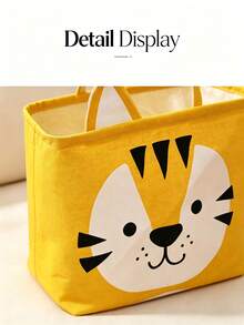 4/1pc Fabric Cartoon Children's Clothing Storage Bucket, Foldable Baby Toy Storage Basket, Dust-Proof Dirty Clothes Basket, Back To School Season Gift - Multicolor - View 5