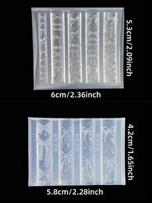 1件珍珠蕾絲蝴蝶結蝴蝶領結 3D裝飾 DIY美甲矽膠模具 - 無色 - 查看 2