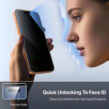 CASECOPS 5Pcs Privacy Tempered Glass Screen Protector Film, With One-Click Installation Tool, Auto Dust Removal, High Definition Transparent 9H Hardness Tempered Glass, Full Coverage, Anti-Scratch, Anti-Fingerprint, Bubble-Free, Easy Installation, Compatible With IPhone 17/16/15/14/13/12/11 All Series, Suitable For Daily, Office And Home Use, High-Quality Cell Phone Accessories - 5Pcs - View 2