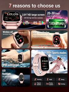 LIGE Smart Watch: 1400mAh Large Capacity Battery, LED Flashlight, Splash-Proof, Weather Forecast, Call And Message Notifications, Multiple Sports Modes - A Smart Outdoor Sports Watch - View 5