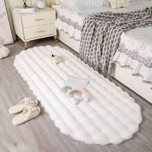 1pc Fluffy Soft Comfortable Solid Color Faux Rabbit Fur Rug, Plush Cozy Carpet, Minimalist Premium, Suitable For Sofa Cushion, Chair Seat, Comfortable Bedroom Bedside Rug, Indoor Living Room And Bedroom Home Decor Carpet, Best Winter Home Decor Rug, Applicable For Living Room, Bedroom, Bedside, Sofa, Dressing Room - White - View 2