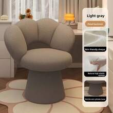 Makeup Stool, Elegant Dressing Table Chair With Curved Backrest For Bedroom Makeup Area, Home Decor - Grey - View 5