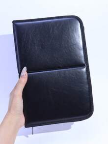 Tas Penyimpanan Kuas Makeup 14 Slot, Tempat Kuas Lipat Tegak, Kapasitas Besar, Portabel untuk Perjalanan, Tas Penyimpanan PU Anti Debu (Kuas Makeup Tidak Termasuk) - Hitam - View 13