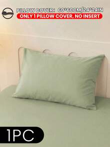 1件/2件裝 柔和綠色枕套，枕套，床上用品，房間裝飾，多尺寸枕套，信封式封口，抗皺，透氣，耐褪色，耐污，適用於臥室、沙發、客廳，不含枕芯，返校季 - 綠色 - 查看 19