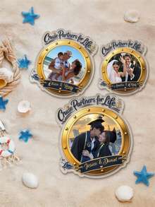 Cruise Partners For Life 個性化情侶背影郵輪船門磁鐵，1/3/5件組，返校教師置物櫃磁鐵、教室磁鐵，耐用磁性背板，情人節禮物，送給她/他/朋友的禮物，居家裝飾 - 多色2 - 查看 4