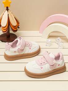 2026 Spring/Autumn New Kids' Hook And Loop White Sneakers, Simple Versatile Skate Shoes, Anti-Slip Soft Sole School Sports Shoes For Boys And Girls - White - View 6