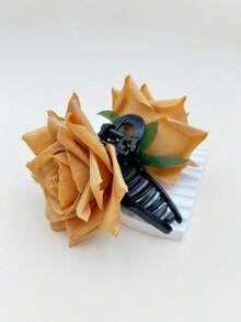 1pc Valentine's Day Rose Artificial Flower Hair Claw, Suitable For Daily Wear, Gift For Friends - Multicolor - View 8