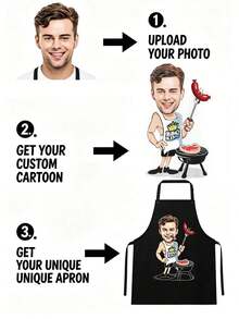 1pc Personalized BBQ Apron, Customized Apron, Cooking Apron, Suitable For Christmas, Perfect For Graduation And Housewarming, Home Kitchen Accessory, Personalized Gift - Multicolor - View 7