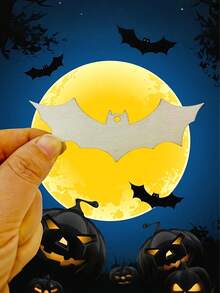 10/1pc Bat-Shaped Component, Bat-Shaped Holiday Pendant, Suitable For Painting And Graffiti Crafts, Hanging Decorations, Halloween Party Decor - Multicolor - View 5