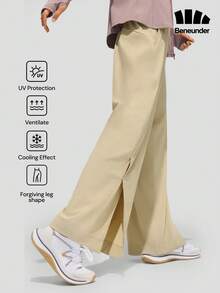 Beneunder Women's Breathable Wide-Leg Sun-Protection Pants AS010 - Apricot - View 1