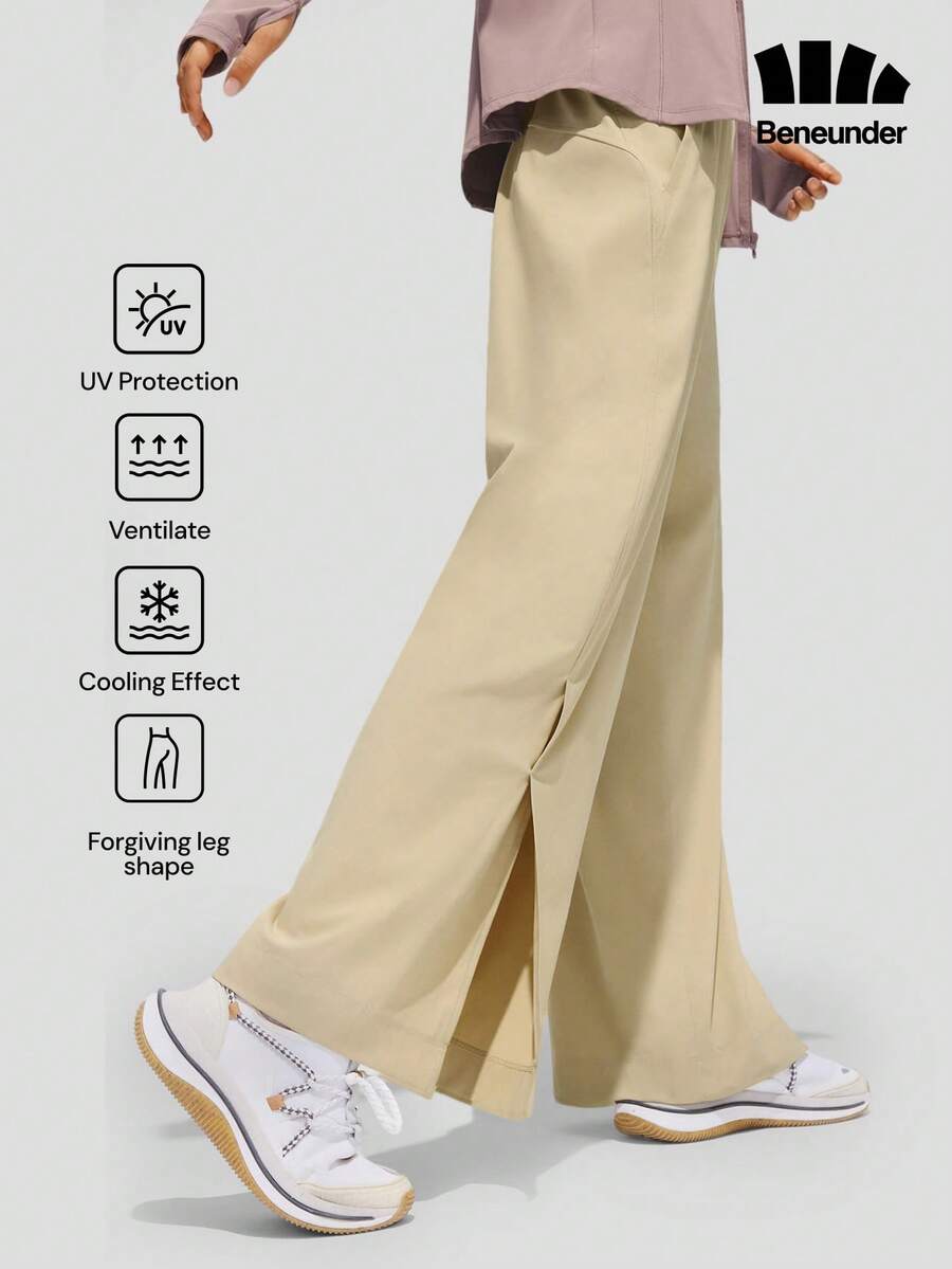 Beneunder Women's Breathable Wide-Leg Sun-Protection Pants AS010 - Apricot - View 1