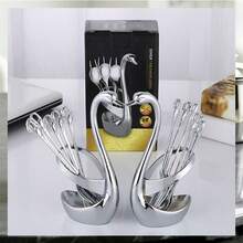 1pc Creative Swan Shaped Zinc Alloy Cutlery Holder, Elegant Desktop Small Cutlery Storage Rack, Decorative Table Ornament For Kitchen And Dining Room - View 8