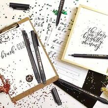 8pcs/4pcs Calligraphy Pen Set, Suitable For Handwriting. Fine And Sharp Tip, Replaceable Black Ink. Flexible Oval-Shaped Pen Body, Lightweight Plastic Material. Perfect For Art Painting, Sketching, Drawing, Illustration, Scrapbooking And Journaling. - A - View 10