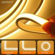 LQHZMYY 1件 USB 霓虹燈條，觸控開關，5V COB 柔性繩燈，320led/M，亮度高但不刺眼，適用於嵌入式/表面安裝，附夾子和背膠，適合各種環境的氛圍照明，時尚燈光，高亮度，耐用 LED，電競設備，萬聖節、聖誕節、齋月、新年等節日裝飾 - 彩色 - 查看 7