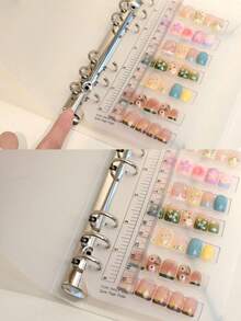1pc Press-On Nail Storage Album, Transparent Storage Book, Acrylic Pages, Detachable, Portable Press-On Nail Storage Album - Clear - View 3