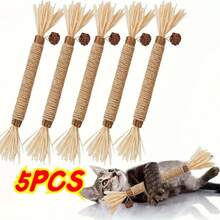 Woven Sticks - Durable Teeth Cleaning Toy For Indoor Cats, Interactive Toy Supplies, No Batteries Required, Helps With Dental Health | Woven Material | Durable Stick, Interactive Toy - Multicolor - View 12
