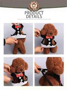 Pet Harness And Leash, Suitable For Small And Medium-Sized Dogs Walking, Teddy Dog Chain, Dog Lead, Rope, Pet Supplies, Dog-Related Products - Black - View 7
