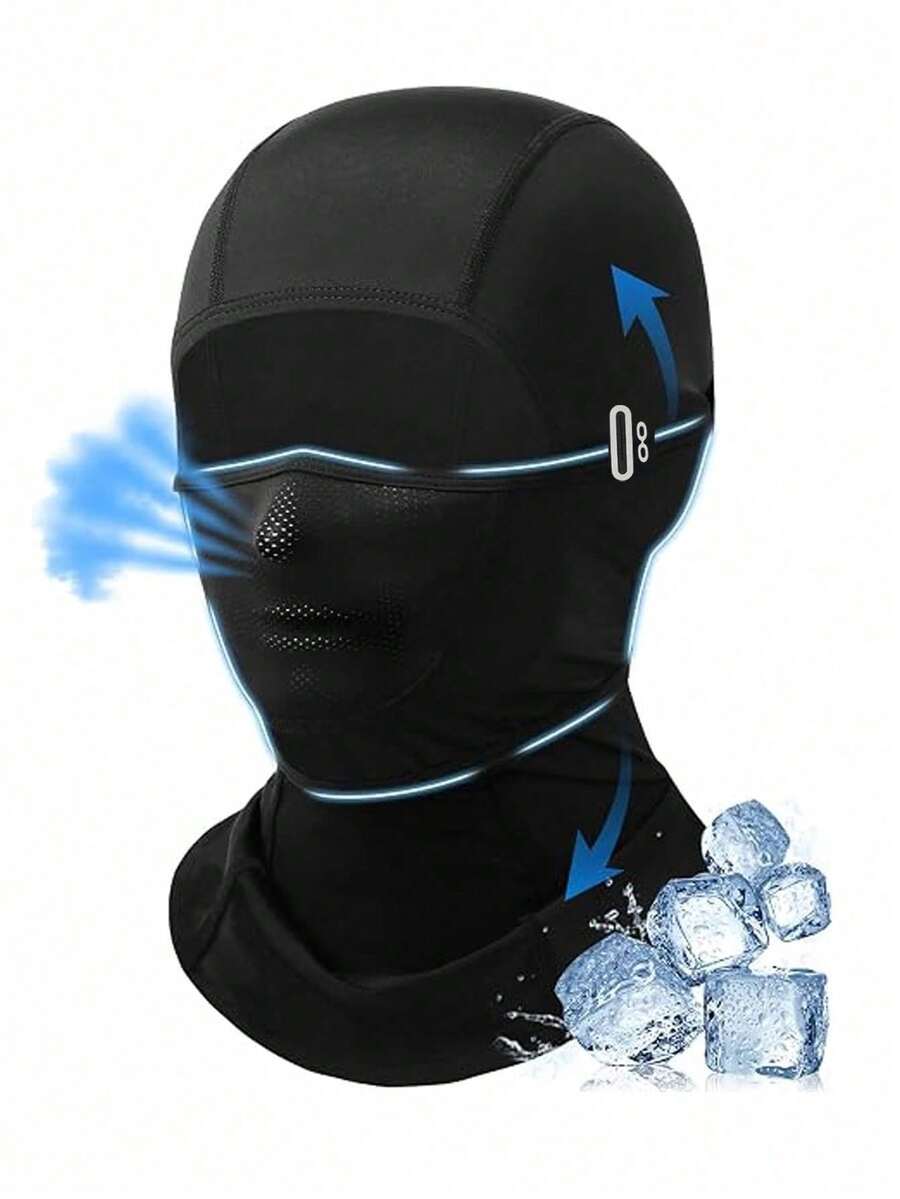 1pc Unisex Solid Color Balaclava Headwear, Cycling Head Cover, Motorcycle Specific Style, Suitable For Daily Use And Outdoor Travel, Hiking, Climbing, Skiing And Other Various Scenarios, Motorcycle Head Cover - C - View 1
