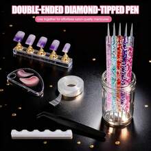 23PCS Nail Art Tool Kit With Various Brushes, Dotting Pens, Nail Display Stands And Accessories, Perfect For Watercolor, Floral And Other Nail Art Styles - Multicolor - View 5
