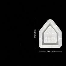 SILIKE LUFEI 1PC/2PCS Cetakan Resin DIY Bentuk Hati, Bintang, Rumah, Tempat Lilin, Alas Lilin, Cetakan Silikon, Cetakan Plaster untuk Ornamen Lilin - Cetakan rumah - View 10