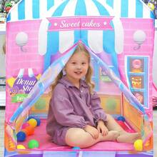 Pink Sweet Bakery Kids Play Tent, Foldable Indoor Pretend Play House For Girls And Boy, Cartoon Candy Shop Playhouse Children Game Toy Bedroom Decor Gift - Dessert Shop - View 5