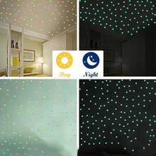 200 miếng dán tường hình sao phát sáng trong bóng tối, decal tự dính tái sử dụng, thiết kế sao màu nhạt dạ quang, trang trí trần và tường phòng ngủ tại nhà - nhiều màu - Xem 4