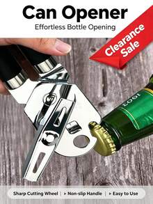 Heavy Duty Multi-Function Can Opener, 3-In-1 Labor-Saving Manual Can Opener, Home Kitchen Bottle Opener, Portable Multi-Function Kitchen Tool, In Stock - Can Opener - View 1