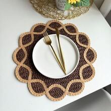 1/2/4/6 Pieces Of Retro Lace Edged Oval Paper Woven Placemats, Anti Slip Breathable Table Mats, Rural Style Home Dining Table Decoration Accessories, Suitable For Kitchen, Home And Party Decoration, With Multiple Colors To Choose From - Multicolor - View 11