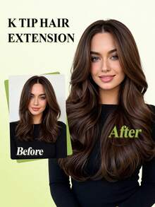 K Tip V Tip Human Hair Extensions, 25g Straight Real Human Hair 16-22 Inch, Remy Hot Fusion Hair Extensions For Salon & Daily Hairstyle Women For Halloween Costumes & Christmas - Multicolor - View 8
