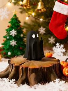 Cute Black And White Ghost Decor, Creative Fashion Halloween Decoration, Enhances Holiday Atmosphere, Suitable For Home, Room, Wedding And Birthday Party Decoration, Ideal Personalized Holiday And Halloween Gift, Christmas Decor - A - View 11