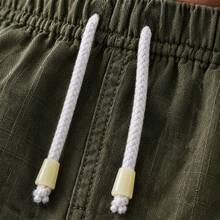 Set Of 3 Premium Linen Shorts For Men - Luxury Beachwear - Verde Oscuro - Ver 4