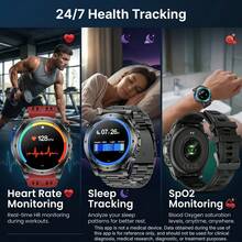 KENPANG GPS Men's Sports Smart Watch, Built-In GPS Real-Time Positioning, Emergency LED Flashlight, 1.7-Inch Full Touch Screen, 850mAh Battery, Precise Compass, Altimeter, Barometer, Weather Forecast, Men's Fitness Tracker, IP68 Waterproof, Anti-Drop, 100+ Sports Modes, Wireless Calling, Message Notification, Step Counting, Sleep Tracking, Compatible With IOS And Android, Suitable For Outdoor Hiking, Cycling - View 7