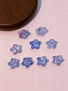 30pcs Transparent Star-Shaped Acrylic Beads With Colorful Confetti, Mini Five-Pointed Star Loose Beads For DIY Bracelet, Necklace, Earring, Keychain, Phone Charm, Jewelry Making Materials - Multicolor - View 6