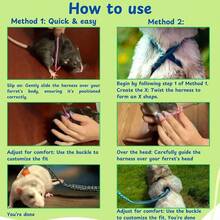 1 Set Adjustable Small Pet Harness And Leash Set, Woven Collar With Wide Woven Tracking Leash, Pet Outdoor Travel Leash Set, Anti-Slip Walking Restraint Set, Suitable For Ferrets, Rabbits, Guinea Pigs And Other Small Pets Outdoor Grass Activities - Multicolor - View 4
