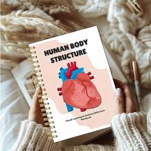 DANPERJI 1pc A5 Visual Anatomy Practice Book For Students And Artists - Human Body Structure Guide, Including Systems, Muscles, Organs And Bones, For Medical Study And Art Practice - Colorful - View 5