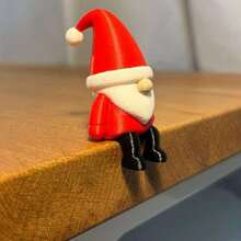 Patung Santa Claus Kerdil Duduk, Ornamen Figur Santa Claus Mini, Pose Duduk Santai, Ideal untuk Tepi Rak Buku, Meja Kantor, dan Dekorasi Komputer Desktop di Rumah - Satu ukuran cocok untuk semua. - View 11