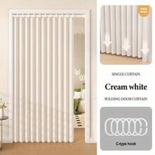 1pc Rodless Modern Style Foldable Door Curtain, High Privacy, Easy Care, 3 Colors Available, With Plastic Hooks And Storage Strap, Modern Home Decor, Simple And Elegant, Perfect For Home, Hotel Bathroom Decoration - 1PC - View 26