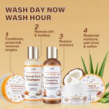 Set Sampo & Kondisioner untuk Rambut Keriting | Perawatan Rambut Keriting yang Menutrisi, Mengontrol Rambut Kusut, Halus & Berkilau, Memperbaiki Rambut Rusak, Cocok untuk Rambut Bergelombang dan Keriting Alami, Formula Lembut - Nourishing - View 4