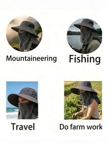 1pc Unisex Sun Protection Face Mask Hood Hat Neck Gaiter All-In-One UV Protection Cycling Cap Mask, Suitable For Daily Outings, Spring Trips And Travel - A - View 10