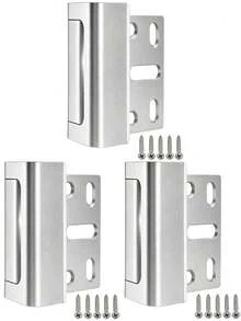 [Secure Door Lock] 3pcs Door Reinforcement Lock | Internal Security Lock, Aluminum Structure, Can Withstand 800 Pounds Of Force - Enhance Home, Door Lock, Silvery/Black/Gold/Gray/White - Door Stop - View 16