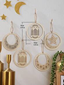 5pcs/Set Arabic Themed Hanging Pendant, Home Decoration Pendant, Holiday Party Background Decoration, Suitable For Porch, Bedroom, Wall, Holiday Party Decoration, Gift - Style F - View 12