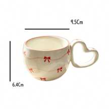 Korean Ins Style Hand-Pinch Love Cup, Milk Cup, Coffee Cup, Hand-Painted Heart Ceramic Cup - Multiple Selection - View 12