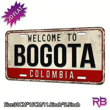 2D平面 1件裝 Welcome To Bogota Colombia 金屬裝飾牌，金屬材質，適用居家、咖啡廳、餐廳，室內/室外通用，車庫房間裝飾，金屬牆面藝術裝飾，僅供裝飾使用（隨機款式） - A - 查看 5
