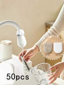 50pcs (40 Filter Cartridges + 10 Straps) High Density Non-Woven Fabric Faucet Filter, Kitchen & Bathroom Universal Tap Water Filter Cartridge, Easy Installation Home Water Purification Accessory, For Filtering Rust, Sediment And Impurities - Multicolor - View 12