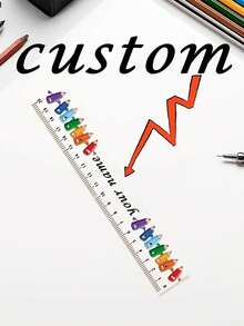 Personalized Custom Name Transparent Ruler - Vibrant Pattern, Durable, Lightweight And Fade-Resistant. Suitable For Office, Home And Study. Perfect Gift For Graduation, Back To School, Christmas And Birthday - Multicolor - View 7