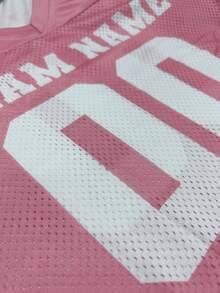 Seamless Yoga Set, Customized Women's Pink Soccer Jersey Short Top With Personalized Name And Number Match Day T-Shirt - Pink - View 6