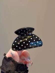 2 Pcs/1 Pc Women's Polka Dot Minimalist Curved Hair Clip, Fashionable Elegant Simple Hair Claw, Suitable For Daily Casual, Party, Commute, Vacation, Ponytail, Hair Styling, Face/Hair Washing, Makeup, Clothing Accessory (Polka Dot Position Random) - Multicolor - View 10